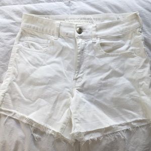 White American Eagle Distressed Shorts